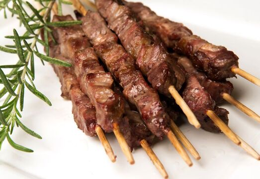 Abruzzo's famous arrosticini - little pieces of lamb grilled to perfection - only in Abruzzo!