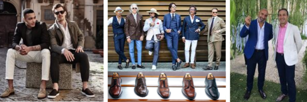 Italian men showing off their sense of style and fashion. 